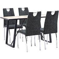 5-piece dining set black faux leather 3050474 - Dining Set