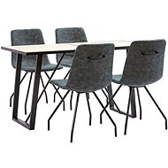 5-piece Dining Set Black Faux Leather 3050506 - Dining Set