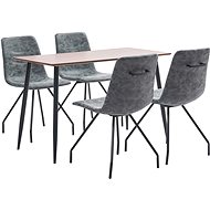5-piece Dining Set Black Faux Leather 3050682 - Dining Set
