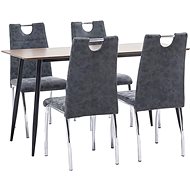 5-piece Dining Set Black Faux Leather 3050694 - Dining Set