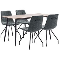 5-piece Dining Set Black Faux Leather 3050726 - Dining Set
