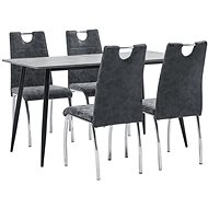 5-piece Dining Set Black Faux Leather 3050912 - Dining Set