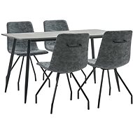 5-piece Dining Set Black Faux Leather 3050944 - Dining Set