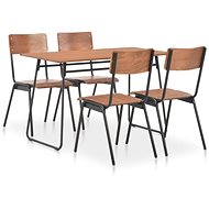 5-piece Dining Set, Brown, Solid Plywood, Steel 276850 - Dining Set