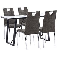 5-piece Dining Set Brown Faux Leather 3050076 - Dining Set