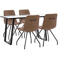 5-piece Dining Set Brown Faux Leather 3050116 - Dining Set