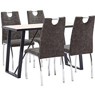 5-piece Dining Set Brown Faux Leather 3050428 - Dining Set