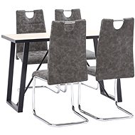 5-piece Dining Set Brown Faux Leather 3050438 - Dining Set