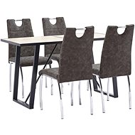 5-piece Dining Set Brown Faux Leather 3050472 - Dining Set
