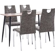 5-piece Dining Set Brown Faux Leather 3050648 - Dining Set