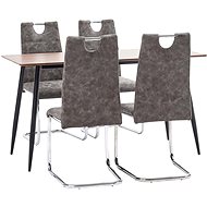 5-piece dining set brown faux leather 3050658 - Dining Set
