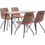 5-piece Dining Set Brown Faux Leather 3050688 - Dining Set
