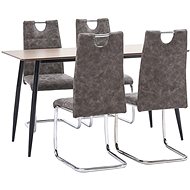 5-piece Dining Set, Brown Faux Leather 3050702 - Dining Set