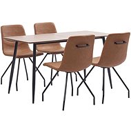 5-piece Dining Set Brown Faux Leather 3050732 - Dining Set