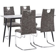 5-piece Dining Set, Brown Faux Leather 3050920 - Dining Set
