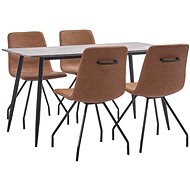 5-Piece Dining Set, Brown, Synthetic Leather 3050950 - Dining Set