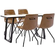 5-piece Dining Set. Cognac. Faux Leather. 3050514 - Dining Set