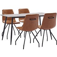 5-Piece Dining Set, Cognac, Synthetic Leather 3050952 - Dining Set
