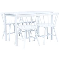 5-piece Dining Set, Solid Rubber Tree, White 276872 - Dining Set