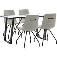 5-Piece Dining Set Synthetic Leather Grey 3050114 - Dining Set