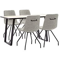 5-piece Dining Set Grey Faux Leather 3050510 - Dining Set