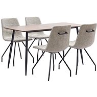 5-piece Dining Set Grey Faux Leather 3050730 - Dining Set