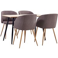 5-piece Dining Set, Textile Brown 3053678 - Dining Set