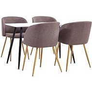 5-Piece Dining Set, Fabric, Brown 3053718 - Dining Set