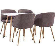 5-piece dining set textile brown 3053758 - Dining Set
