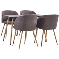 5-piece Dining Set Textile Brown 3053798 - Dining Set
