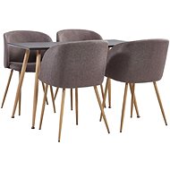 5-piece Dining Set, Textile Brown 3053838 - Dining Set