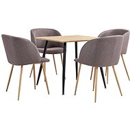 5-piece Dining Set, Textile, Brown 3053919 - Dining Set