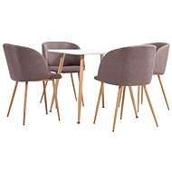 5-piece Dining Set Textile Brown 3053999 - Dining Set