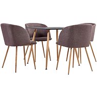 5-Piece Dining Set, Fabric, Brown 3054079 - Dining Set