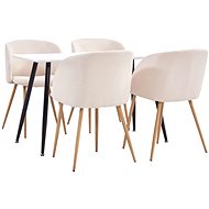 5-piece Dining Set Textile Cream 3053716 - Dining Set
