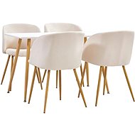 5-piece Dining Set, Textile, Cream 3053756 - Dining Set