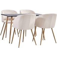 5-piece Dining Set. Textile. Cream 3053796 - Dining Set