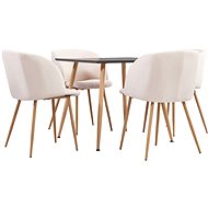 5-piece Dining Set, Textile, Cream 3054077 - Dining Set
