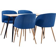 5-piece Dining Set, Textile, Blue 3053680 - Dining Set