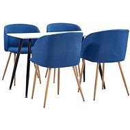 5-piece Dining Set, Textile, Blue 3053720 - Dining Set