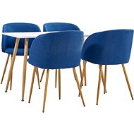 5-piece Dining Set, Textile, Blue 3053760 - Dining Set