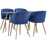 5-piece Dining Set, Textile Blue 3053840 - Dining Set