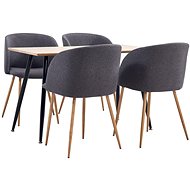 5-piece Dining Set, Textile, Taupe 3053690 - Dining Set