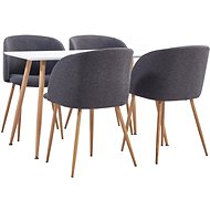 5-piece Dining Set, Textile, Taupe 3053770 - Dining Set