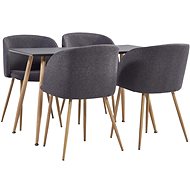 5-piece Dining Set, Textile, Taupe 3053850 - Dining Set