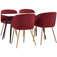 5-piece Dining Set, Textile, Bugundy 3053728 - Dining Set