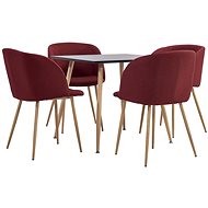 5-Piece Dining Set, Fabric, Burgundy 3054049 - Dining Set