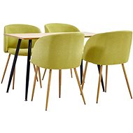 5-piece Dining Set, Textile, Green 3053682 - Dining Set