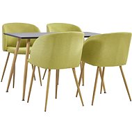 5-piece Dining Set, Textile, Green 3053802 - Dining Set