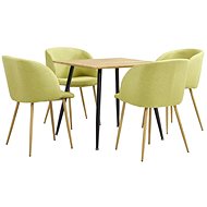 5-piece Dining Set, Textile, Green 3053923 - Dining Set